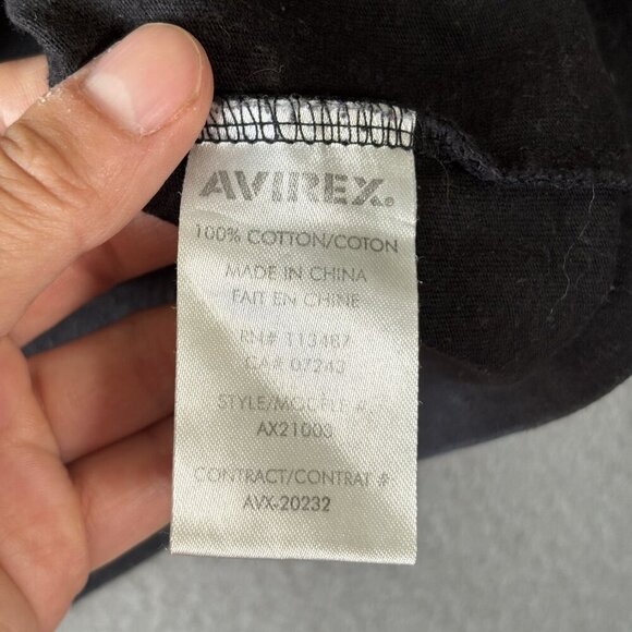 Vintage Avirex Y2K T-Shirt Mens Black Spellout Streetwear Graphic Logo Grunge M - Picture 9 of 13